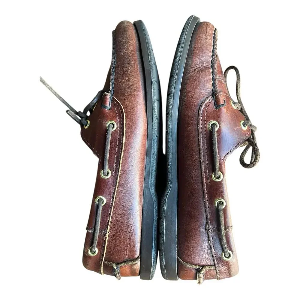 Sebago Schooner Brown Oiled Waxy Deck Shoes Women’s Size 7 Preppy Outdoor
